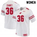 Women's Wisconsin Badgers NCAA #36 Jake Chaney White Authentic Under Armour Stitched College Football Jersey OT31J53AF